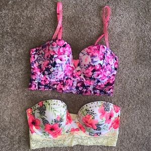 PINK Victoria’s Secret Bustiers TWO BRAS!